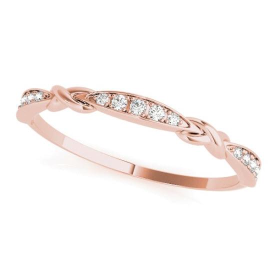 Sakcon Jewelers Ring 14K Rose Gold Caroline .06ctw Diamond Stackable Ring