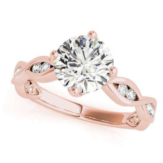 Sakcon Jewelers Ring 14k Rose Gold Ciara  Moissanite & Diamond Channel Entwined Engagement Ring