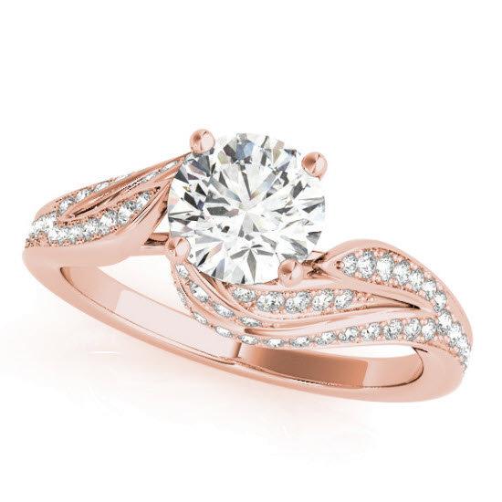Sakcon Jewelers Ring 14k Rose Gold Cindy  Moissanite Engagement Ring
