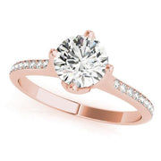 Sakcon Jewelers Ring 14k Rose Gold Claire  Moissanite/Lab Created Diamond Engagement Ring