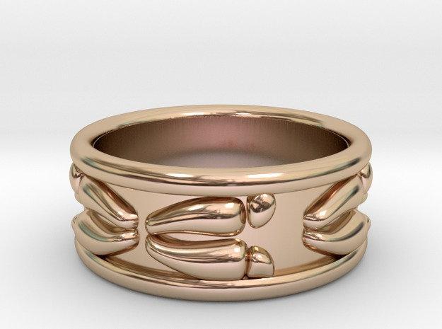Sakcon Jewelers Ring 14k Rose Gold Closed Deer Print Ring-10mm