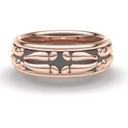 Sakcon Jewelers Ring 14k Rose Gold Closed Deer Print Ring-6mm
