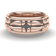 Sakcon Jewelers Ring 14k Rose Gold Closed Deer Print Ring-8mm