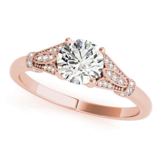 Sakcon Jewelers Ring 14k Rose Gold Colette Diamond and Moissanite Engagement Ring