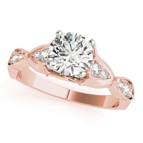 Sakcon Jewelers Ring 14k Rose Gold Dakota Diamond and Moissanite Engagement Ring