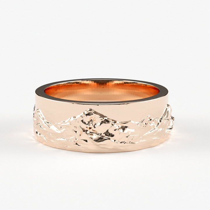Sakcon Jewelers Ring 14k Rose Gold Mountain Ring-10MM