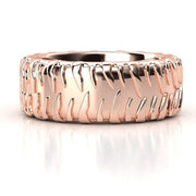 Sakcon Jewelers Ring 14k Rose Gold Mud Bog Tire Tread Ring-10
