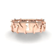 Sakcon Jewelers Ring 14k Rose Gold Tractor Tire Ring-8mm