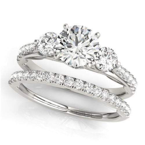 Sakcon Jewelers Ring 14K Wedding Set Aubree Moissanite and Lab-Created Diamond Engagement Ring