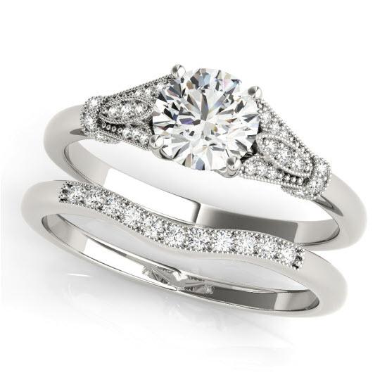 Sakcon Jewelers Ring 14K Wedding Set Colette Diamond and Moissanite Engagement Ring