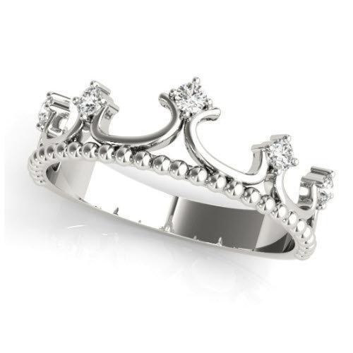 Sakcon Jewelers Ring 14k White Gold Anastasia Diamond Crown Ring