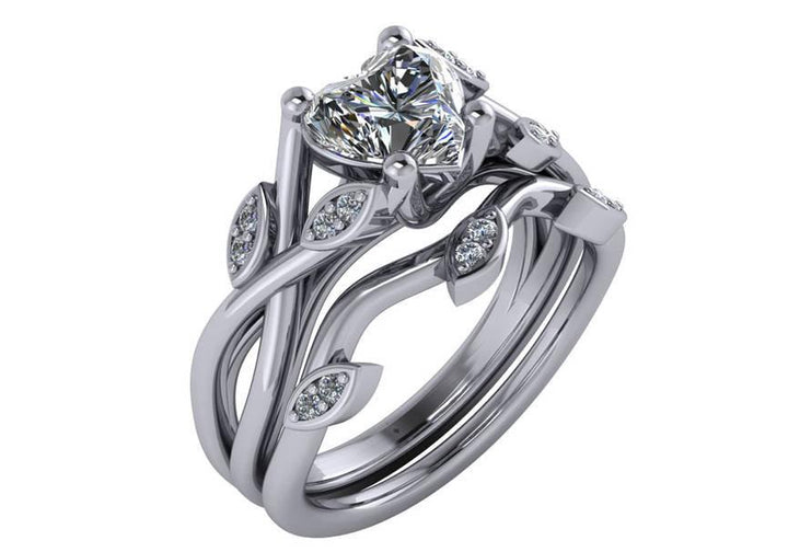 Sakcon Jewelers Ring 14k White Gold Ann Diamond Engagement Ring Moissanite Engagement Ring