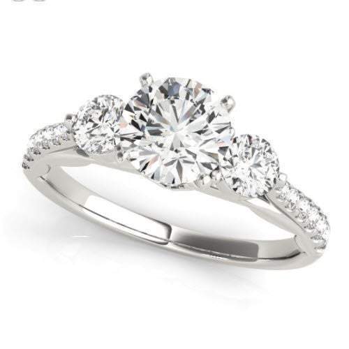 Sakcon Jewelers Ring 14K White Gold Aubree Moissanite and Lab-Created Diamond Engagement Ring