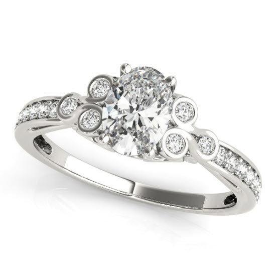 Sakcon Jewelers Ring 14k White Gold Aviana Diamond/Moissanite Engagement Ring