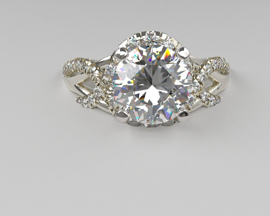 Sakcon Jewelers Ring 14k White Gold Seria Diamond/Moissanite Engagement Ring