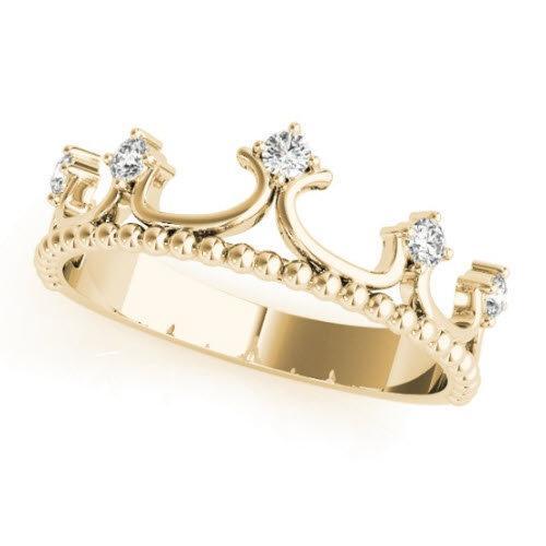 Sakcon Jewelers Ring 14k Yellow Gold Anastasia Diamond Crown Ring