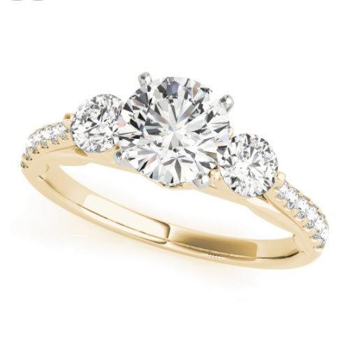 Sakcon Jewelers Ring 14K Yellow Gold Aubree Moissanite and Lab-Created Diamond Engagement Ring