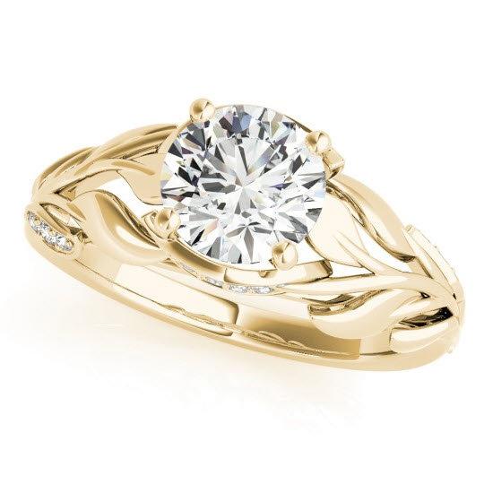 Sakcon Jewelers Ring 14k Yellow Gold Brenna Moissanite & diamond Engagement Ring