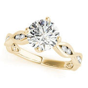 Sakcon Jewelers Ring 14k Yellow Gold Ciara  Moissanite & Diamond Channel Entwined Engagement Ring