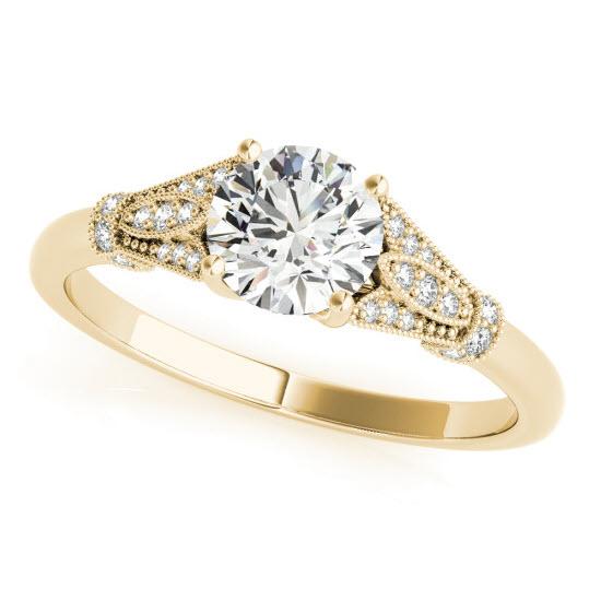 Sakcon Jewelers Ring 14k Yellow Gold Colette Diamond and Moissanite Engagement Ring