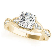 Sakcon Jewelers Ring 14k Yellow Gold Dakota Diamond and Moissanite Engagement Ring