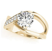 Sakcon Jewelers Ring 14k Yellow Gold Round Brilliant XOXO Open Swirl Engagement Ring