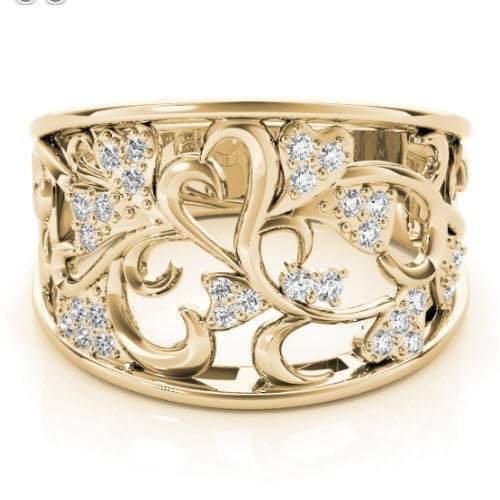 Sakcon Jewelers Ring Anaya Diamond Ring, vine ring, heart ring