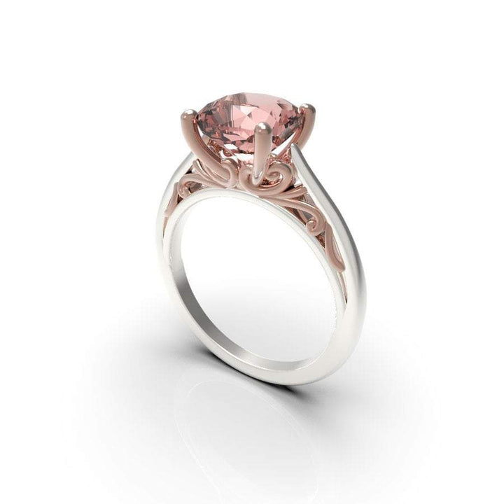 Sakcon Jewelers Ring Avery Morganite Rose and white Gold Engagement Ring