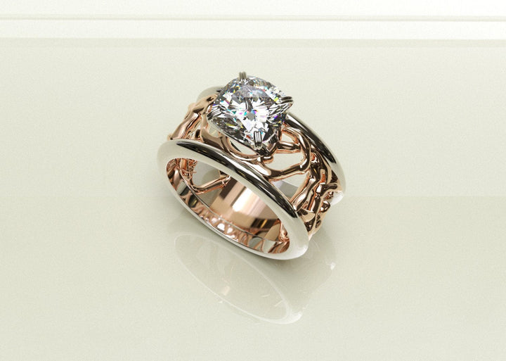 Sakcon Jewelers Ring Diamond/Moissanite Deer Antler Engagement Ring