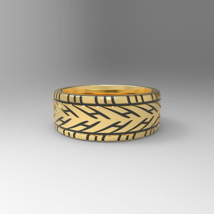 Sakcon Jewelers Ring Nascar Rain Tire Ring-10mm