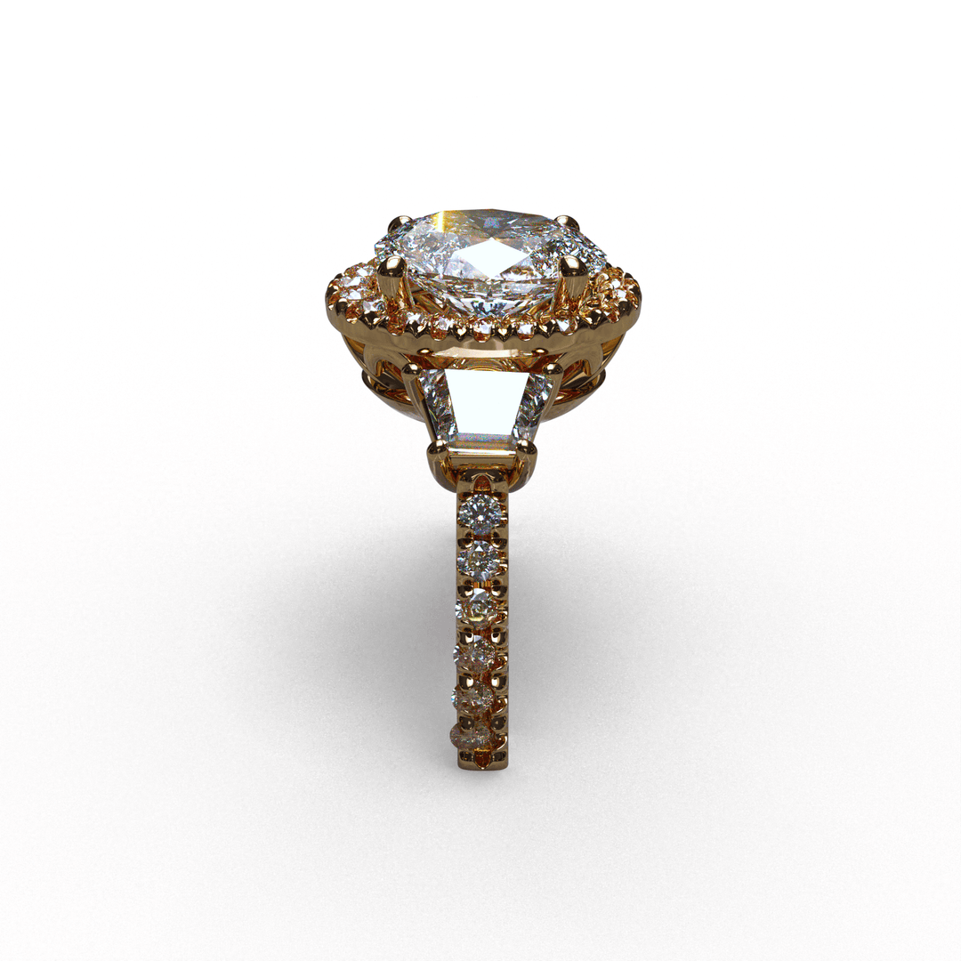 Sakcon Jewelers Ring Paisley Princess Crown Moissanite Vintage Engagement Ring