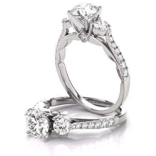 Sakcon Jewelers Ring Palladium Aubree Moissanite and Lab-Created Diamond Engagement Ring