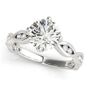 Sakcon Jewelers Ring Palladium Ciara  Moissanite & Diamond Channel Entwined Engagement Ring