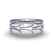 Sakcon Jewelers Ring Palladium Fantasy Street Tire-8 Tread Ring