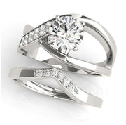 Sakcon Jewelers Ring Round Brilliant XOXO Open Swirl Engagement Ring