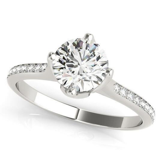 Sakcon Jewelers Ring Sterling/CZ Claire  Moissanite/Lab Created Diamond Engagement Ring