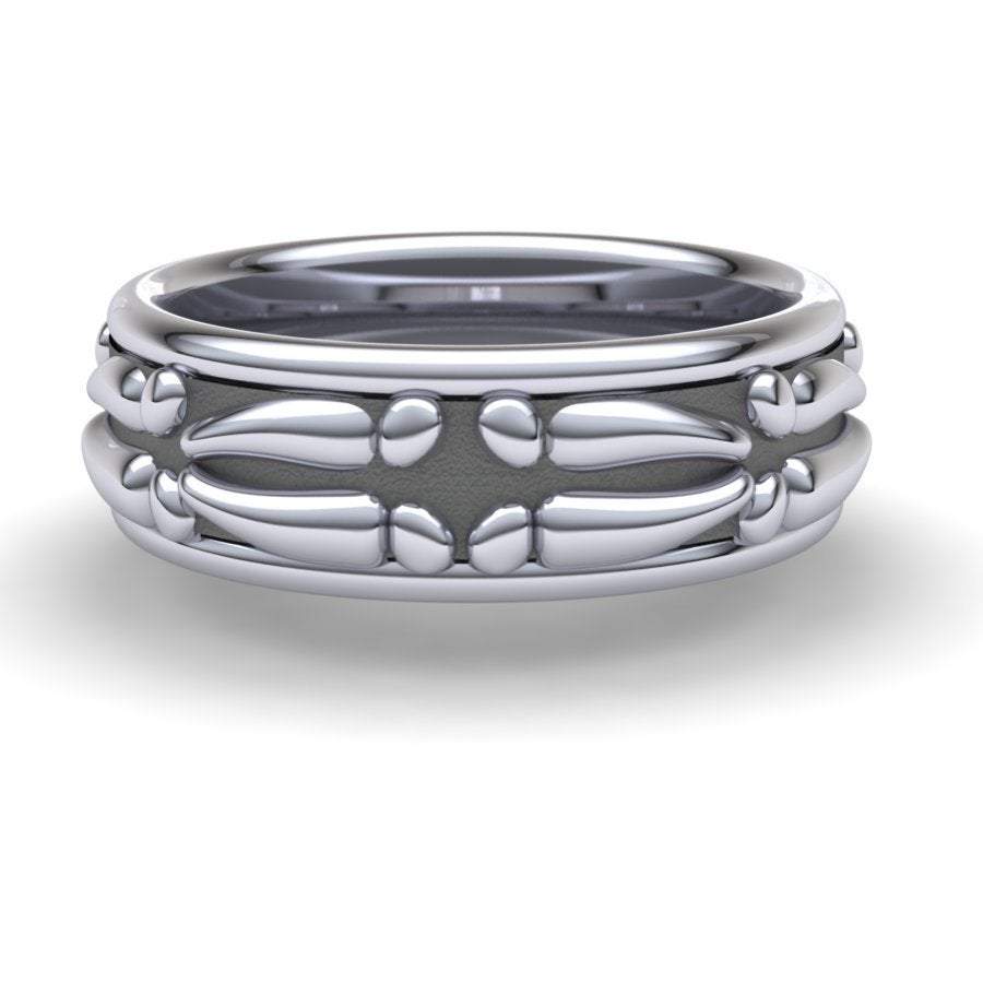 Sakcon Jewelers Ring Sterling Silver Closed Deer Print Ring-6mm