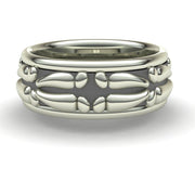 Sakcon Jewelers Ring Sterling Silver Closed Deer Print Ring-8mm