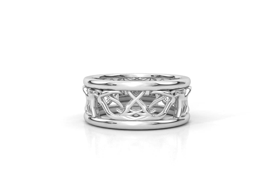 Sakcon Jewelers Ring Sterling Silver Deer Antler Ring Antlered Ring Hunting Ring 10mm