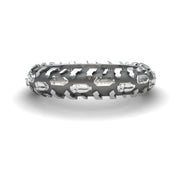 Sakcon Jewelers Ring Sterling Silver Deer Print Tire Tread Ring 6mm