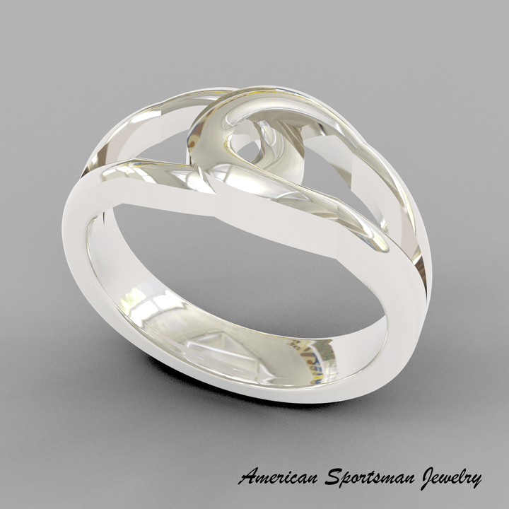 American Sportsman Jewelry Ring Sterling Silver Double Interlocking Horseshoe Ring | Horseshoe Wedding Ring | Equestrian Jewelry | Equestrian ring