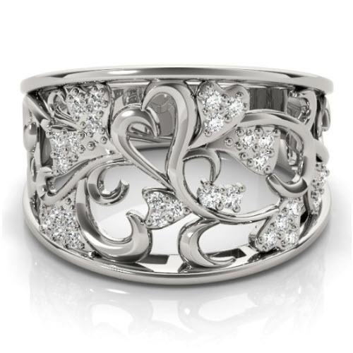 Sakcon Jewelers Ring Tu-Tone Anaya Diamond Ring, vine ring, heart ring