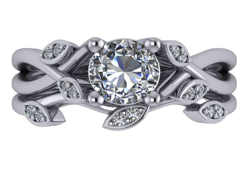 Sakcon Jewelers Ring Tu-Tone Ann Diamond Engagement Ring Moissanite Engagement Ring