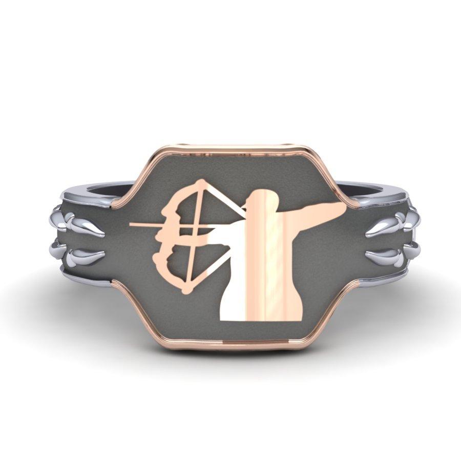Sakcon Jewelers Ring Tu-Tone Bow Hunting Ring-5