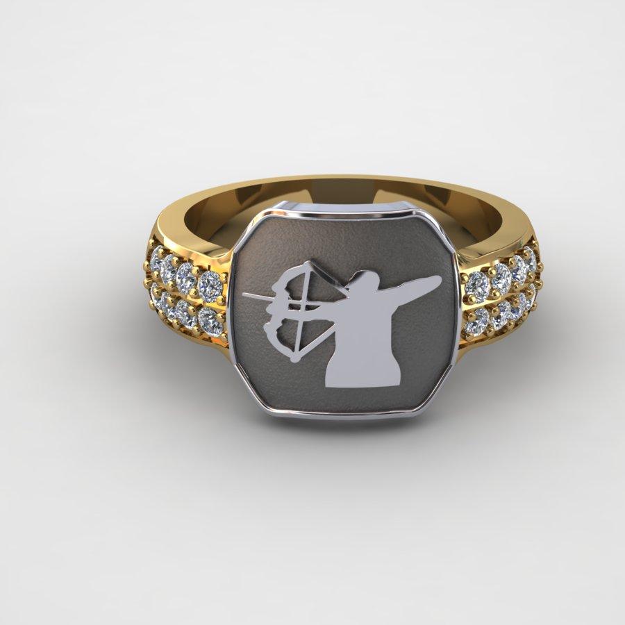 Sakcon Jewelers Ring Tu-Tone Bow Hunting Ring-Diamond Ring