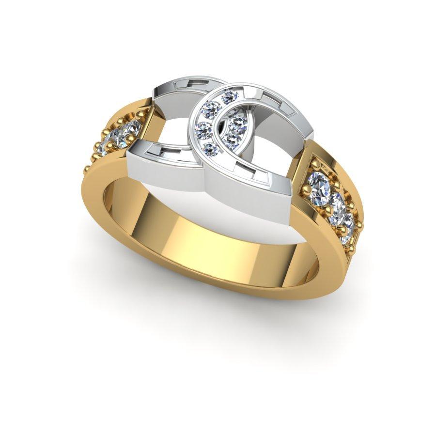Sakcon Jewelers Ring Tu-Tone Double Horseshoe Diamond Ring
