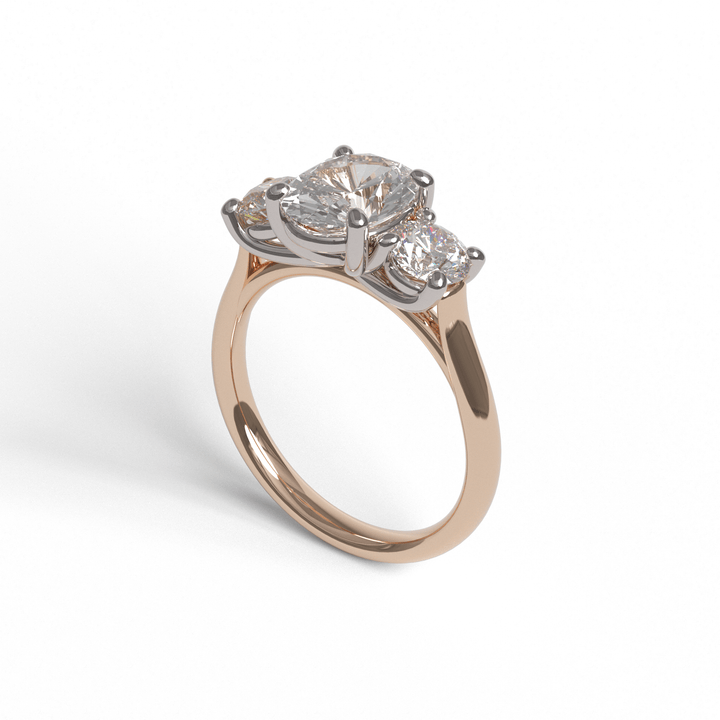 Sakcon Jewelers Ring Zoey Moissanite & Chatham Created Sapphire 3-Stone Engagement Anniversary Ring