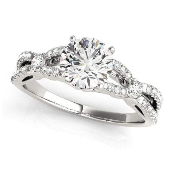 Sakcon Jewelers Rings Serenity Diamond Engagement Ring Moissanite Engagement Ring